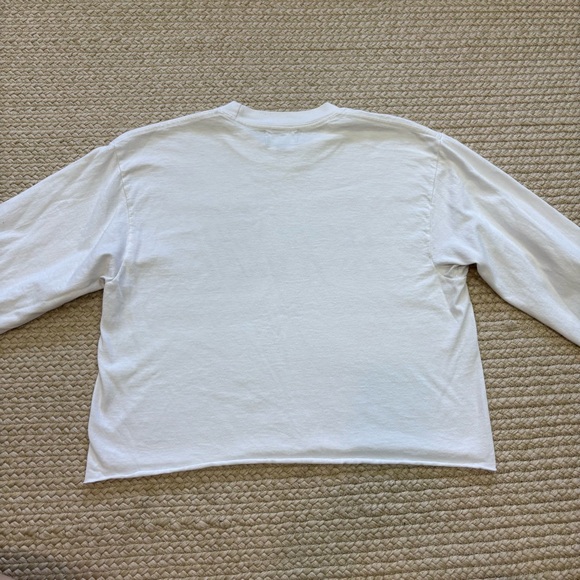 Ghost “I LOVE YOU SAY IT BACK” Cropped Long Sleeve Tee | Small | White - Picture 2 of 7